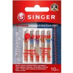 agulhas universais de titânio e de ponta esférica, tamanhos variados DB262X87 SINGER acessórios
