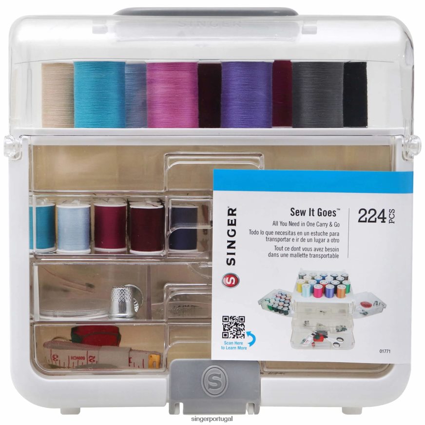 Kit de costura e armazenamento de artesanato de 224 peças costurado com cores clássicas DB262X95 SINGER acessórios - Image 1